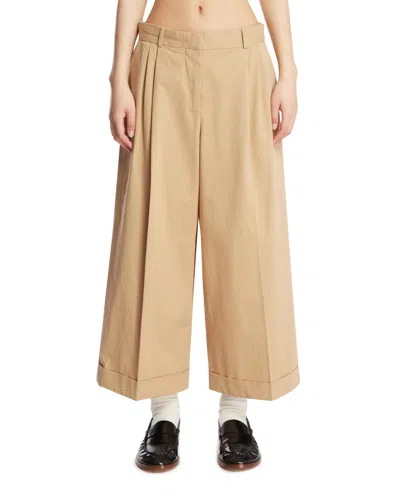 The Row Beige Lior Cotton Trousers