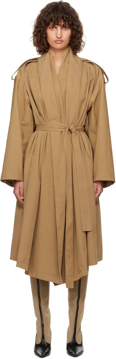 The Row Beige Pami Trench Coat In Brown