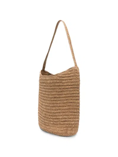 The Row Beige Raffia Soul Bag