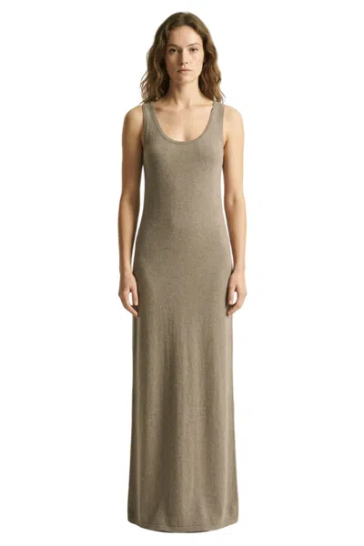 The Row Beige Scoop Neck Maxi Dress In Neutral