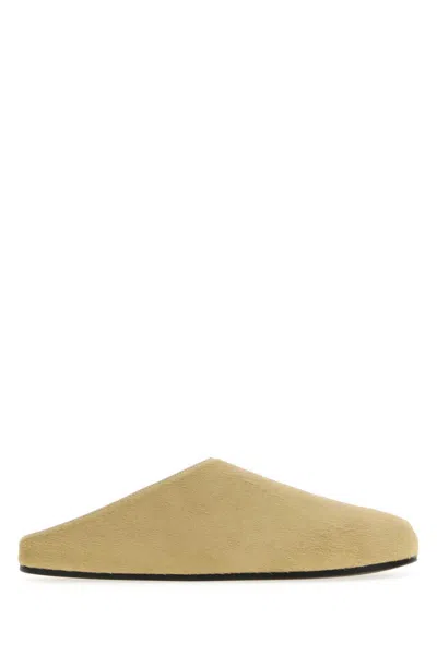 The Row Beige Slip On Slides In Neutral