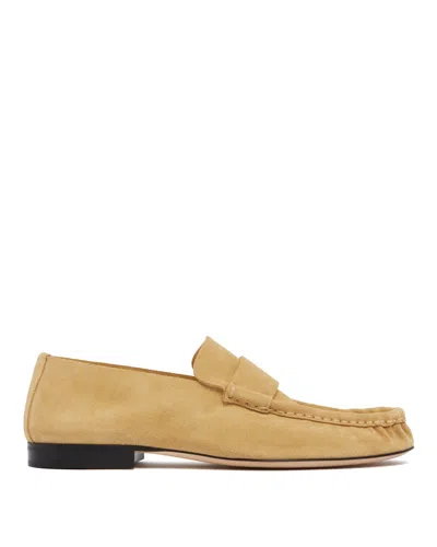 THE ROW BEIGE SUEDE SOFT MOCCASINS