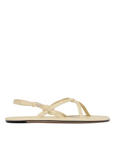 The Row Beige Thin Cross Sandals In Brown