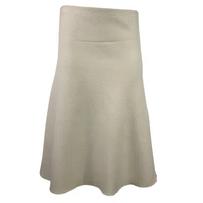 Pre-owned The Row Beige Wool Flare Skirt, Size 4 In Brown