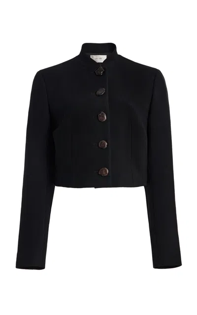 The Row Bellamy Cropped Wool Jacket In Black