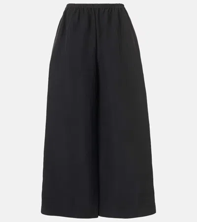 The Row Bellana Silk Wide-leg Pants In Black