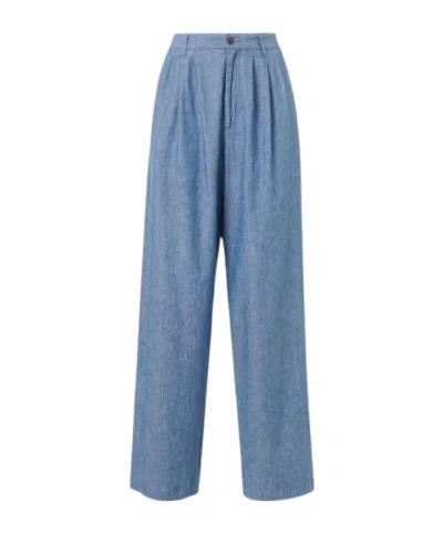 The Row Belt Loop Casual Pants In Blue