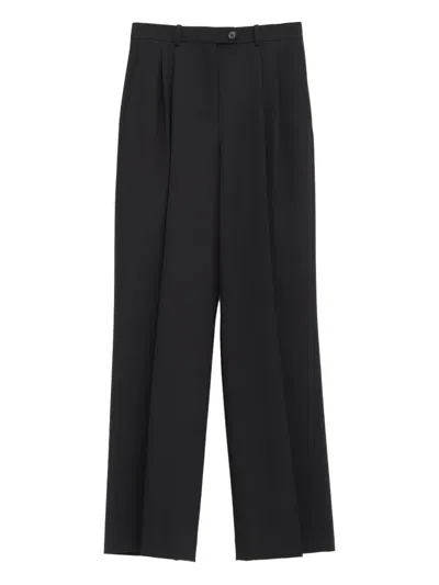 The Row Belt Loops Pleats Trousers In Black