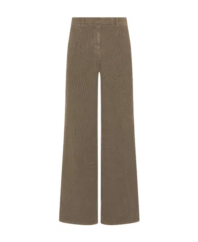The Row Belt Ring Casual Pants In Brown