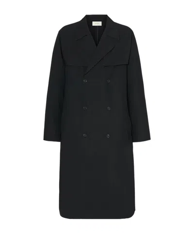 The Row Belted Double-breasted Coat In Black