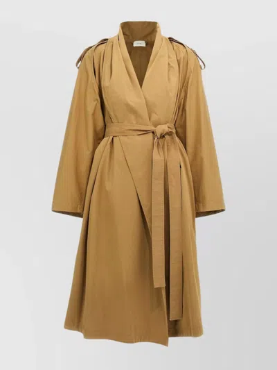 The Row Belted Long Trench Coat With Epaulettes And Storm Flap