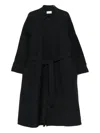 The Row Belted Single-breasted Coat In Black