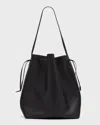 The Row Belvedere Bucket Bag In Saddle Leather In Black