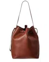 The Row Belvedere Leather Bucket Bag In Brown