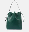 The Row Belvedere Leather Bucket Bag In Green