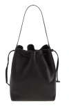The Row Belvedere Leather Bucket Bag In Black