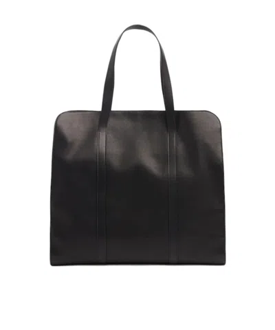 The Row Ben Leather Tote Bag In Orange