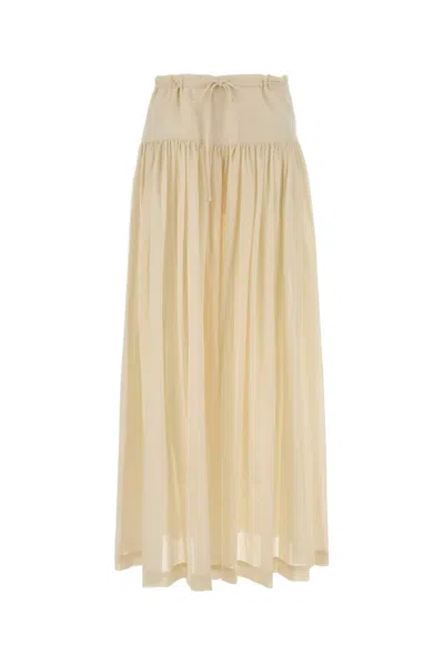 The Row Berenice Pleated Off-white Trousers In Yellow