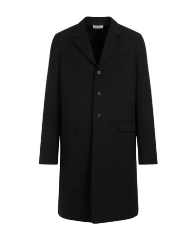 The Row Bernie Wool Midi Coat In Black
