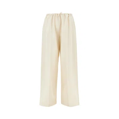 The Row 'beta' Silk Pants In White