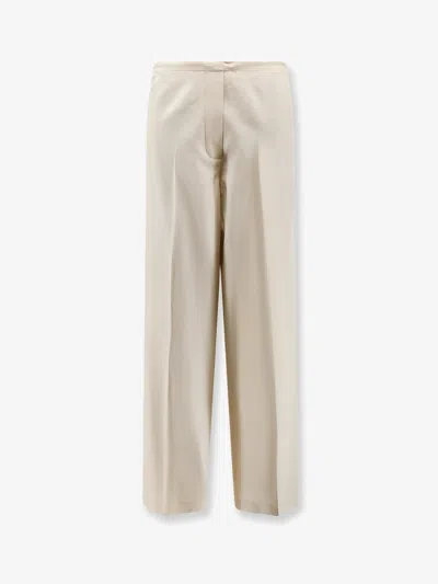 The Row Beta Silk Trousers In Neutral