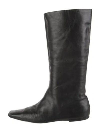 Pre-owned The Row Bette Leather Boots In Black