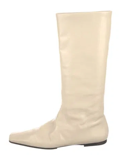 Pre-owned The Row Bette Leather Boots In Neutral