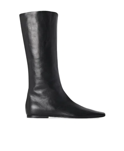 The Row Bette Middle Boot With Square Head In Black