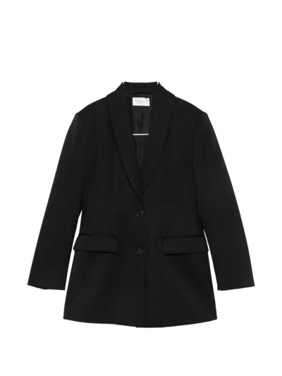 The Row Bettina Wool Blazer Jacket In Black