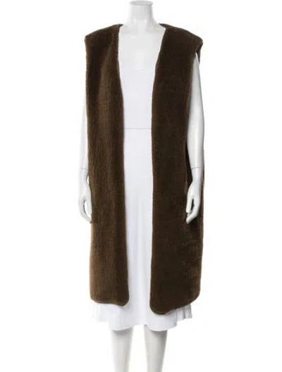 Pre-owned The Row Beyzita Coat Camel Hair Vest In Brown