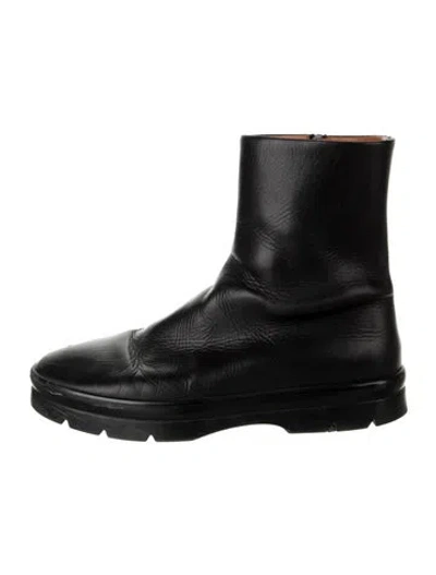 Pre-owned The Row Billie Leather Boots In Black