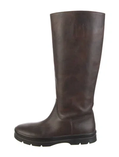 Pre-owned The Row Billie Leather Boots In Brown