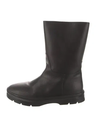 Pre-owned The Row Billie Leather Rain Boots In Black