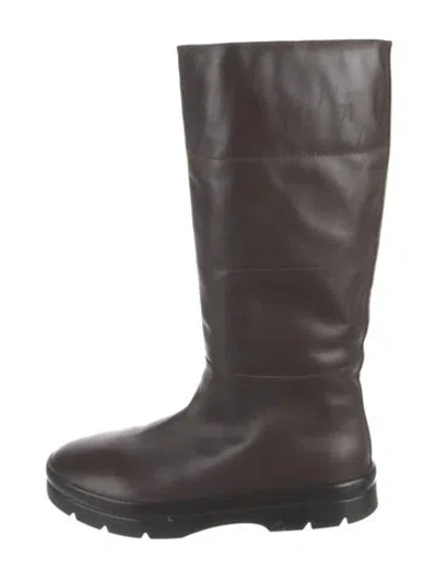 Pre-owned The Row Billie Puffy Leather Boots In Brown