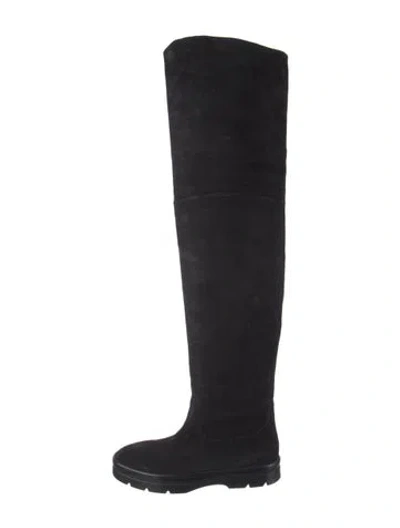 Pre-owned The Row Billie Suede Boots In Black