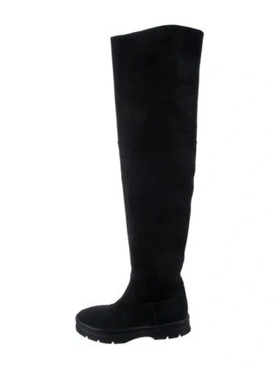 Pre-owned The Row Billie Suede Boots In Black