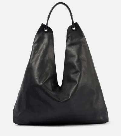 The Row Bindle 3 Leather Tote Bag In Black