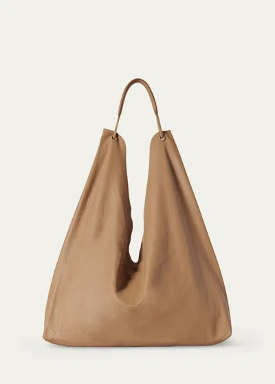 The Row Bindle Calfskin Slouchy Shoulder Bag In Brown