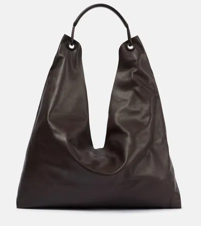 The Row Bindle Leather Tote Bag In Brown