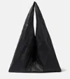 The Row Bindle Medium Leather Tote Bag In Black Ans