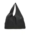 The Row Gathered Leather Shoulder Bag In Black