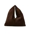The Row Womens Bindle Small Suede Top Handle Bag Brown Melange In Brown