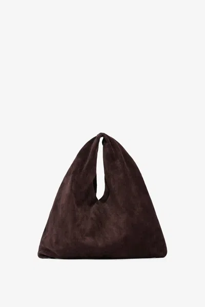 The Row Womens Bindle Small Suede Top Handle Bag Brown Melange