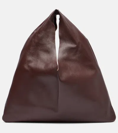 The Row Bindle Small Leather Shoulder Bag In Brown