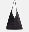The Row Bindle Small Shoulder Bag In Saddle Leather In Black