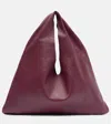 The Row Bindle Small Leather Tote Bag In Burgundy