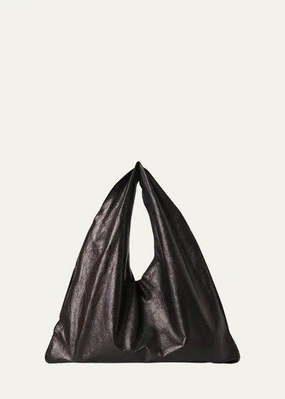 The Row Small Bindle Leather Shoulder Bag In Black