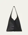 The Row Bindle Small Shoulder Bag In Saddle Leather In Black
