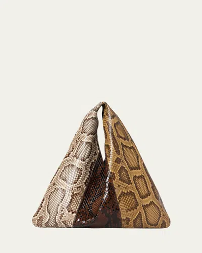 The Row Bindle Small Shoulder Bag In Snakeskin In Brown