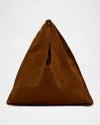 The Row Bindle Small Shoulder Bag In Suede In Brown